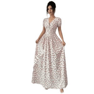 Floral v neck dress